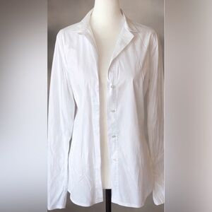 Lareida "Catharina” White Button Down Shirt (Size 10 us / EU 42 |Stretch cotton)